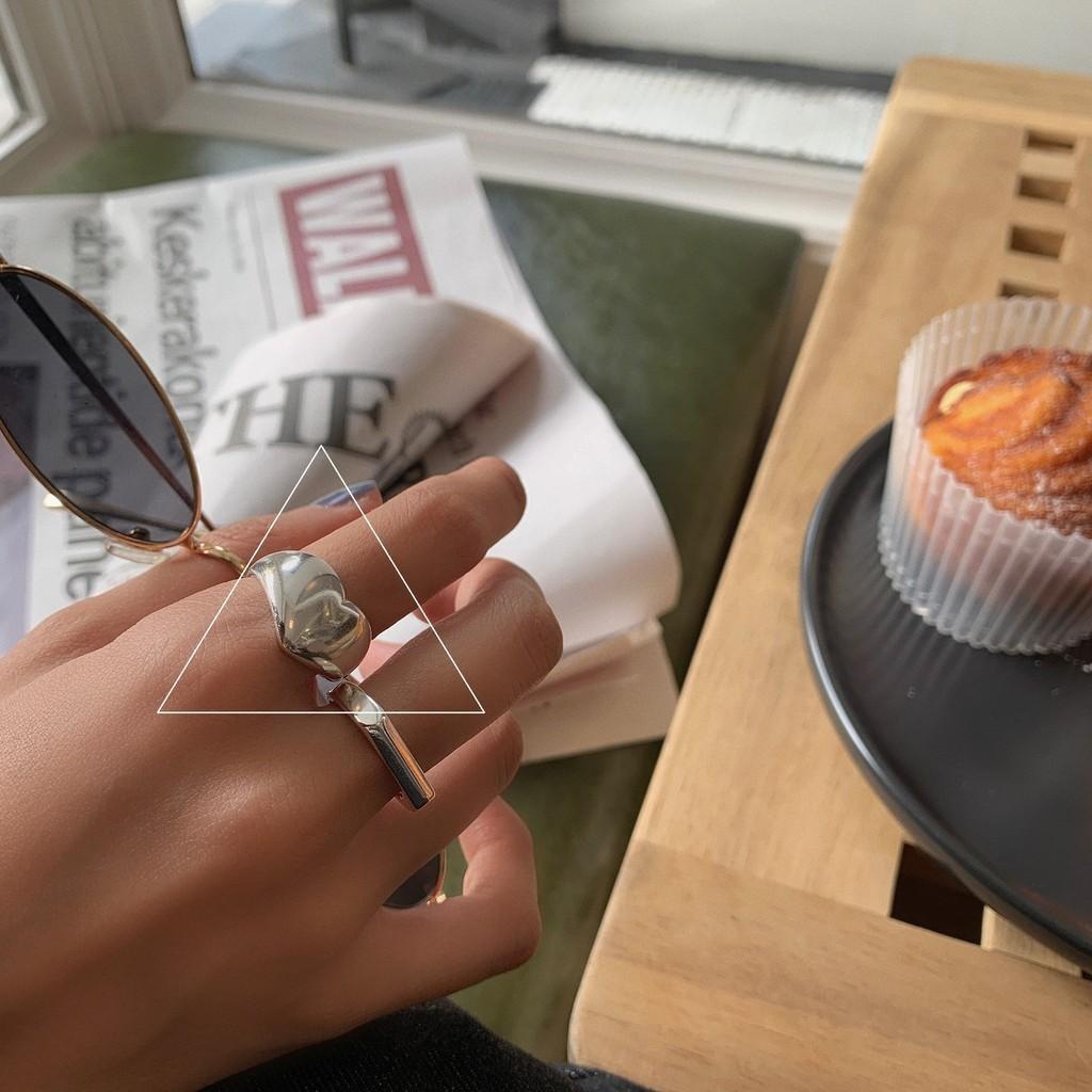 Silver Korean Sterling Ddp Trendy Adjustable Open Ring For Women Stylish Accessory