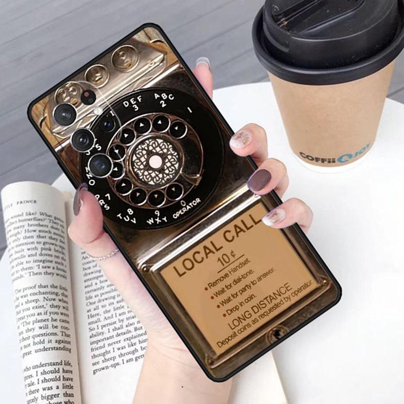 Retro Telephone Rotary Dial Phone Case Cover For Samsung Galaxy S24 S25 Ultra S21 S22 Ultra S10E Note 10 Plus Note 20 FE S23