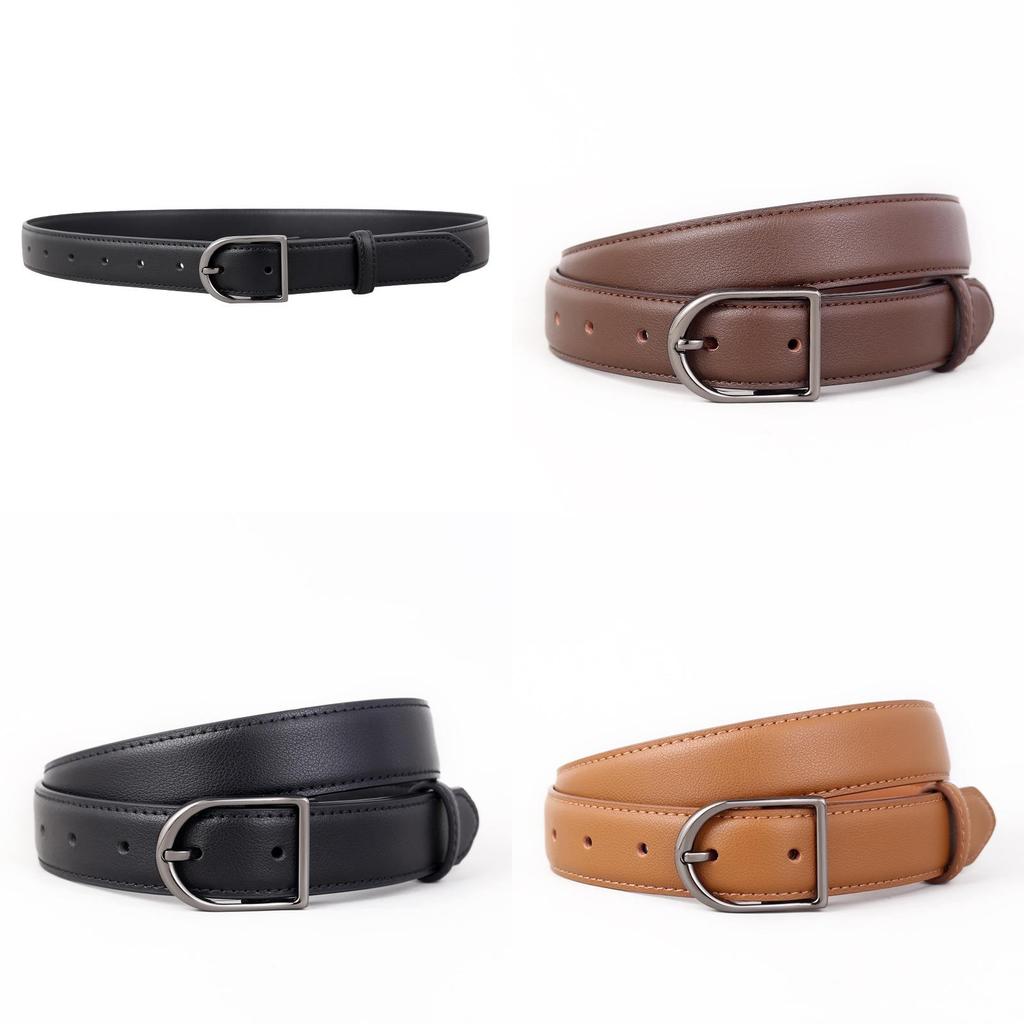 Genuine Leather Womens Belt With Metal Pin Buckle For Casual Or Office Wear