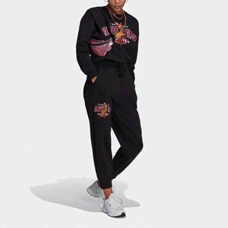 adidas Originals X Disney Bambi Print Casual Long Pants Women Bottoms Black HE6859