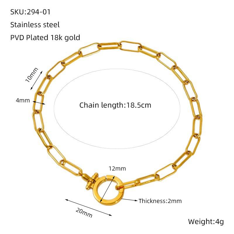 2026 Европейская и Американская Мода Нишевая Простая Позолоченная 18K Золотом Высококачественная Браслет-цепочка Скрепка Не Тускнеющая Ожерелье Украшения 18CM