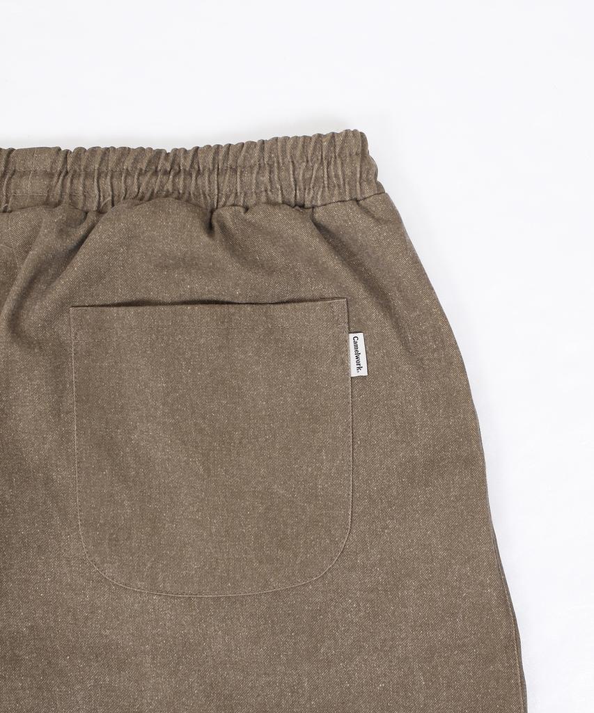 CAMEL WORK Wide Cotton Parachute Pants (Pigment Brown)