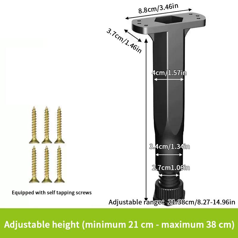 Telescopic Adjustable Bed Beam Support Foot Reinforced Plastic Furniture Leg Sofa Leg Bed Bottom Load Bearing Bracket