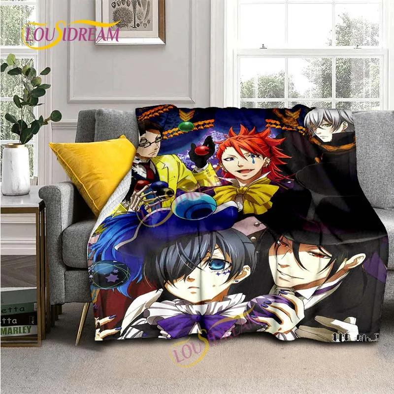 Black Butler Animation Flannel Blanket, Comfortable, Household Picnic Blanket, Suitable for All Seasons