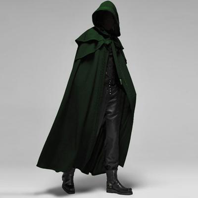Halloweenský cosplay plášť s kapucňou, jednofarebný dizajn unisex plášť voľný strih kostým na maškarný večierok