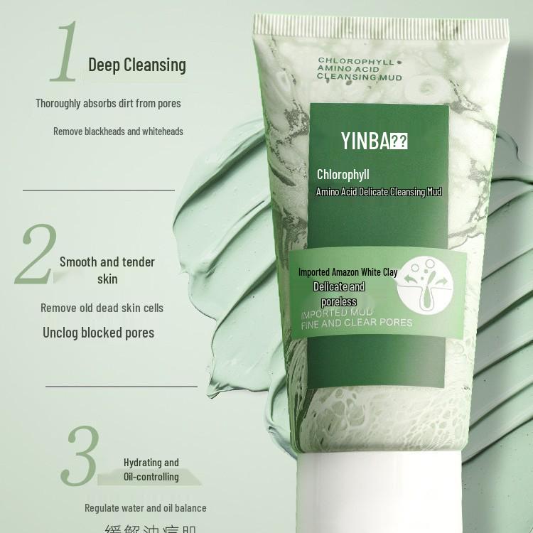 YINBA Chlorophyll Amino Acid Deep Cleansing Facial Mud Cleanser