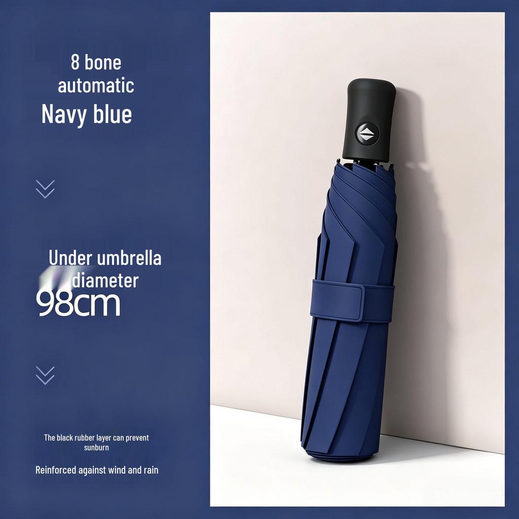 Buckle Automatic Enlarged Sunshade Umbrella - Dual Use for Sun and Rain