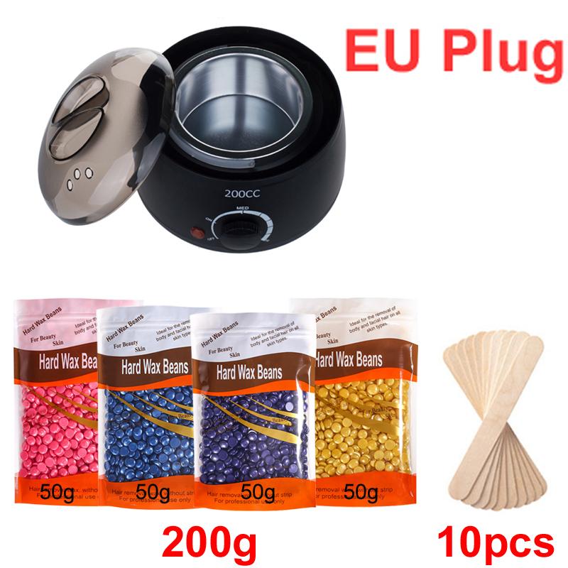 200ML Wax Heater For Hair Removal Hands Feet Depilatory Wax Melting Machine Warmer Dipping Pot Kit / 200g Hard Wax Beans