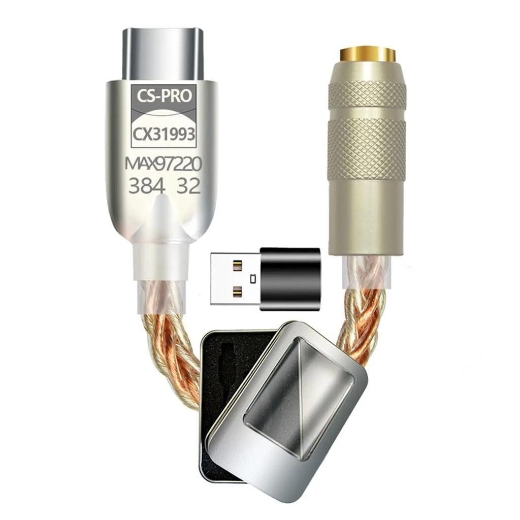 CX31993 Audio Decoder CB1200AU Chip Sound Card Digital Decoder HiFi DAC Type C to 3.5 Headphones Adapter Decode AMP For Android