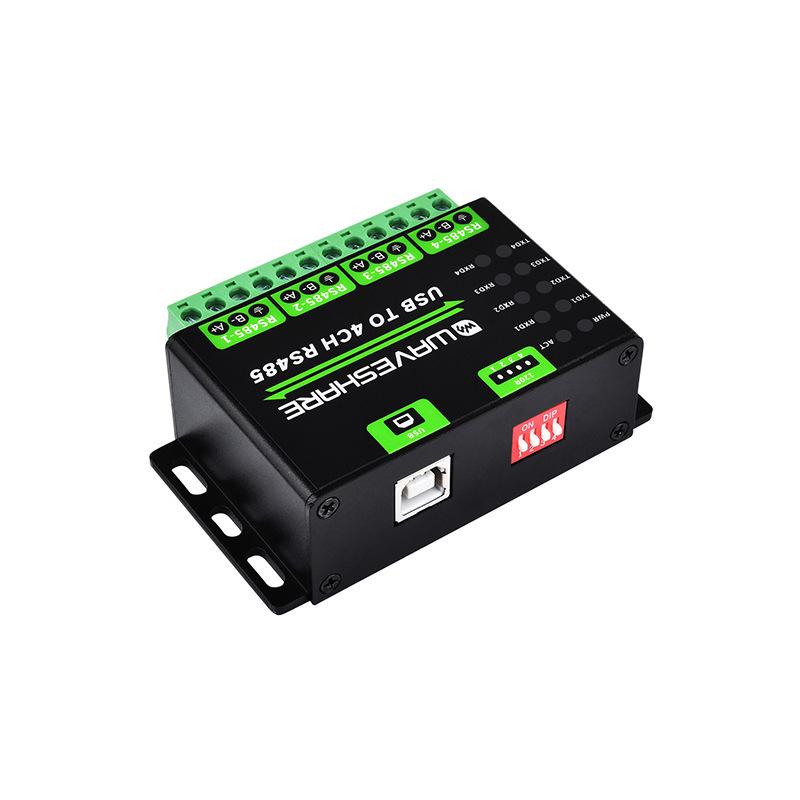 Industrial USB to 4-Port RS485 Converter with Multi-System Compatibility & Electrostatic Protection