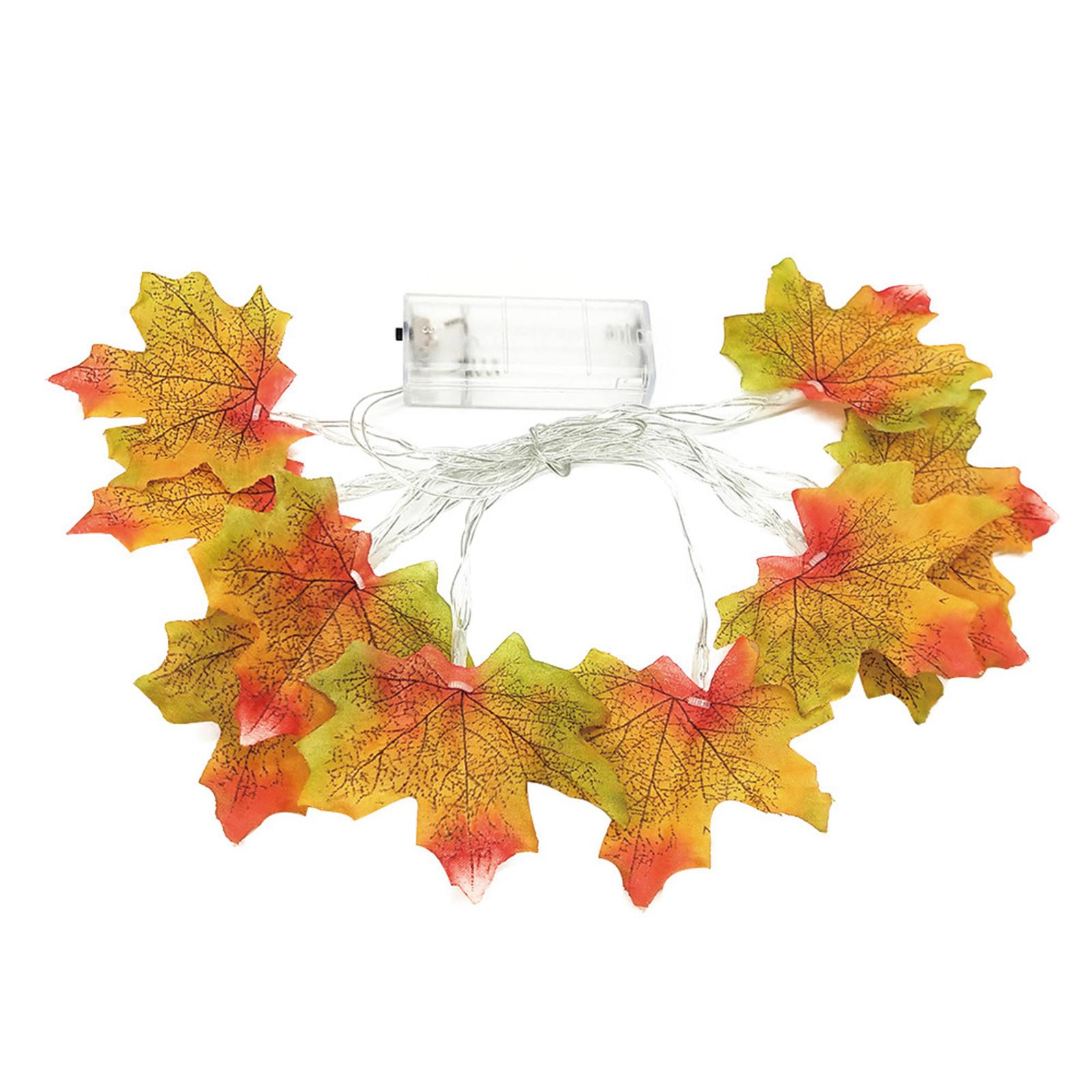 

1.5M 10LED Lighted Fall Maple Leaves Garland Halloween Decoration