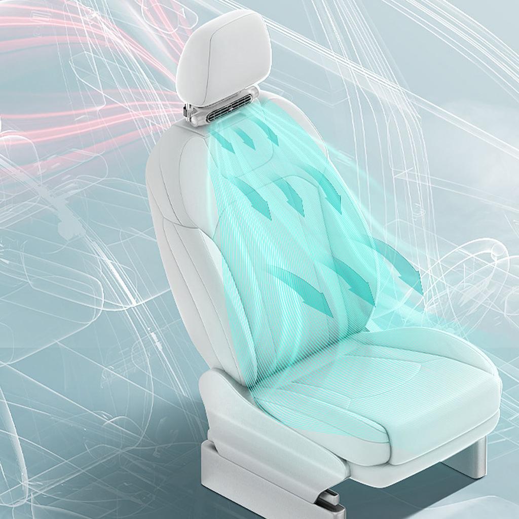 Car Mounted Seat Back Cooling Fan Bladeless Portable Vehicle Fan 3 Speed Car Seat Cooling Fan 3000mah Battery Powered for Driving