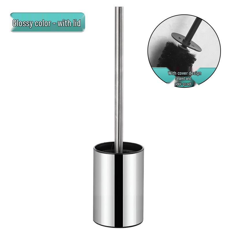 Wall-Mounted Stainless Steel Toilet Brush: No Dead Corners, No Punching Required, Perfect for Home Bathroom Cleaning.