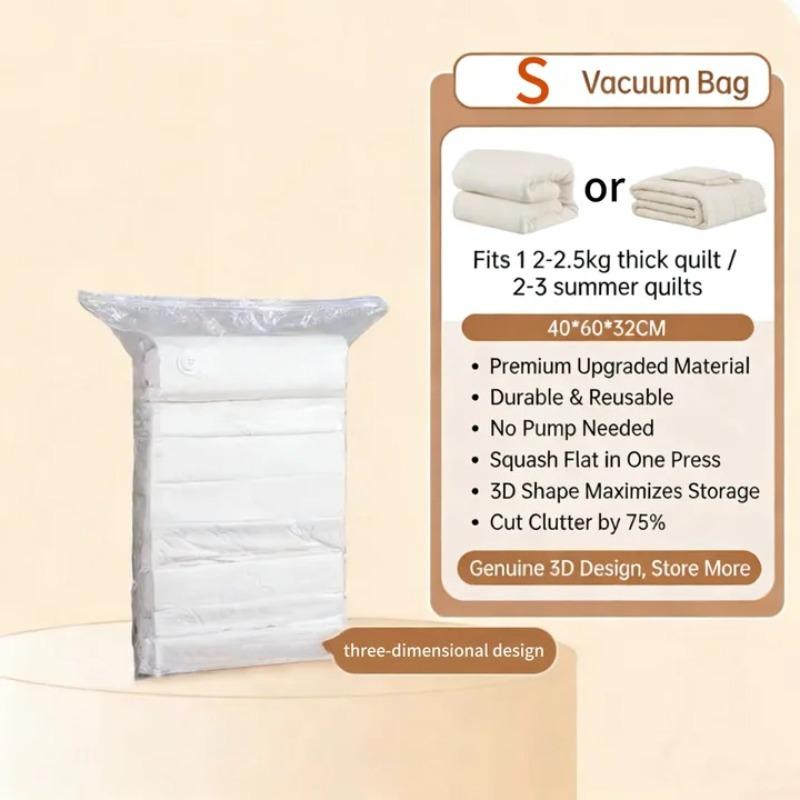 

No Pump Required Vacuum Compression Bag for Storing Clothes Clothing Empty Packed Bags Storage Organizer Travel Accessories