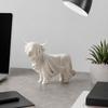 3D Printed Highland Cow Ghost Statue, Halloween Yak Figurine, Minimalist Animal Sculpture for Home Office Shelf Decor