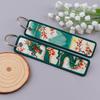 Embroidery Key Fobs Japanese Waves Key Tags Keychain For Motorcycles Cars Key Ring Accessories Jewelry Chaveiro Gifts