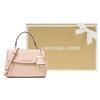 Michael Kors Mk Ava Vintage Couleur Unie Rabat Polyvalent Sac à Main en Cuir avec Pendentif Logo pour Trajet Quotidien Sac Bandoulière Mini 32F5GAVC1L-SOFT-PINK