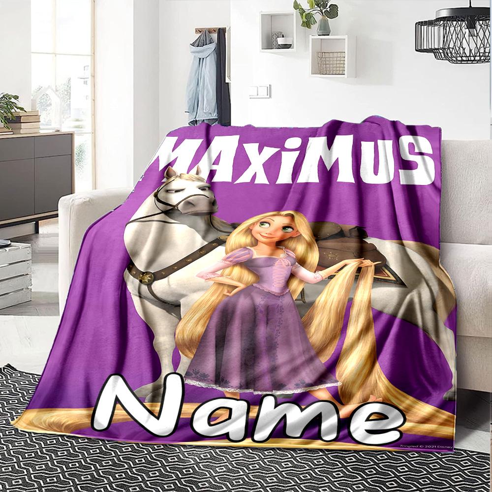 Custom Name Princesses Gowns flannel Blanket for Super Soft Cute Comfort Blanket for Travel Bedding Couch Sofa Blanket