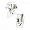 Women Plus Size White Printed Round Neck Short Sleeve Asymmetric Top Fitted Skirt Two Piece Set