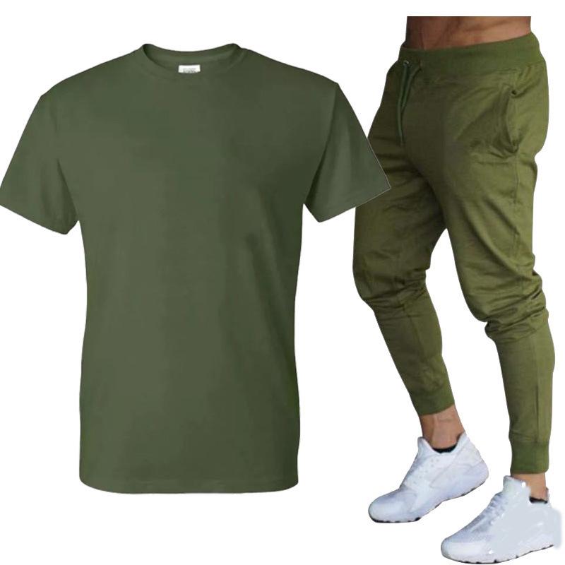 2025 Pure Cotton Round Neck T-shirt & Lightweight Long Pants Set