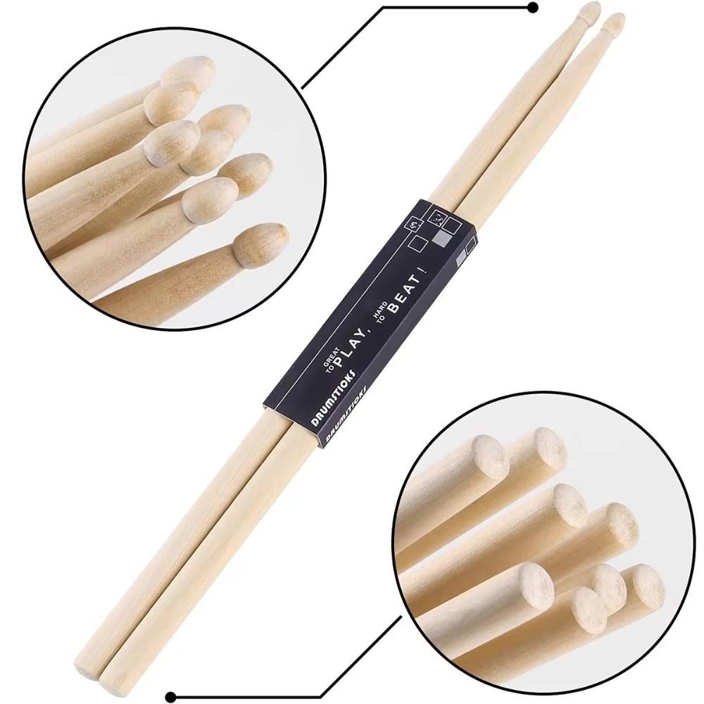 1 Pairs Lightweight Drum Mallets 5A/7A Drum Sticks Elegant Maple Drumsticks All Ages