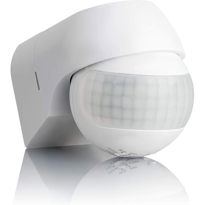 Détecteur de mouvement extérieur IP44 AIMOONSA 15 m / 180° programmable - montage en saillie, blanc