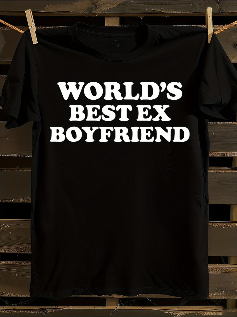 Lustiges "Welts Bester Ex-Freund" Grafik T-Shirt Herren T-Shirt Damen T-Shirts mit Buchstabenaufdruck Kurzarm T-Shirt Lässiges Street T-Shirt Top