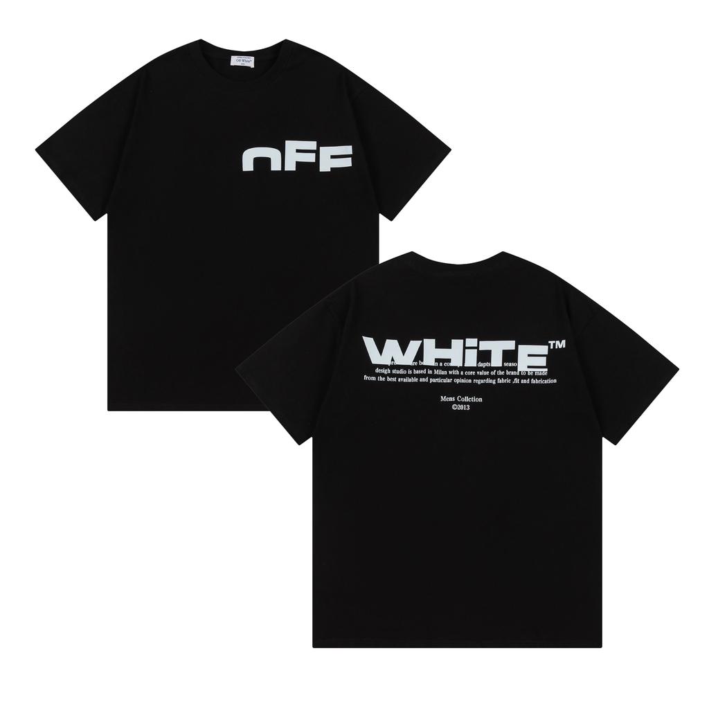 9059 Off-White 2025 Frühjahr/Sommer Neue Kollektion Unvollständiges Buchstabenmuster Rundhals Kapuzen Kurzarm T-Shirt für Damen und Herren
