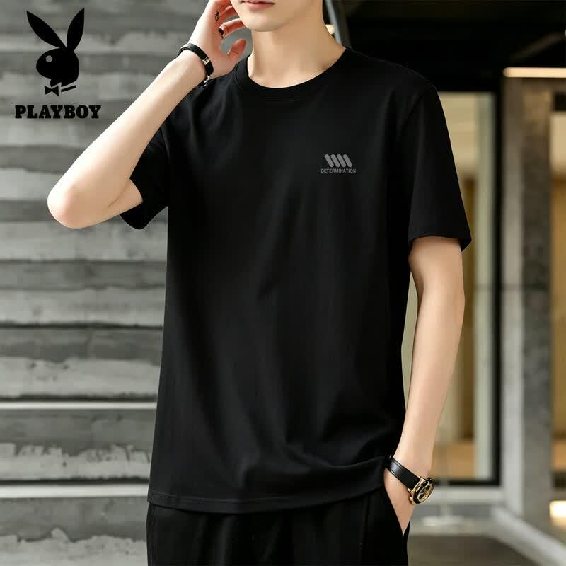 PLAYBOY Men's 2026 Summer Premium Cotton Loose T-Shirt