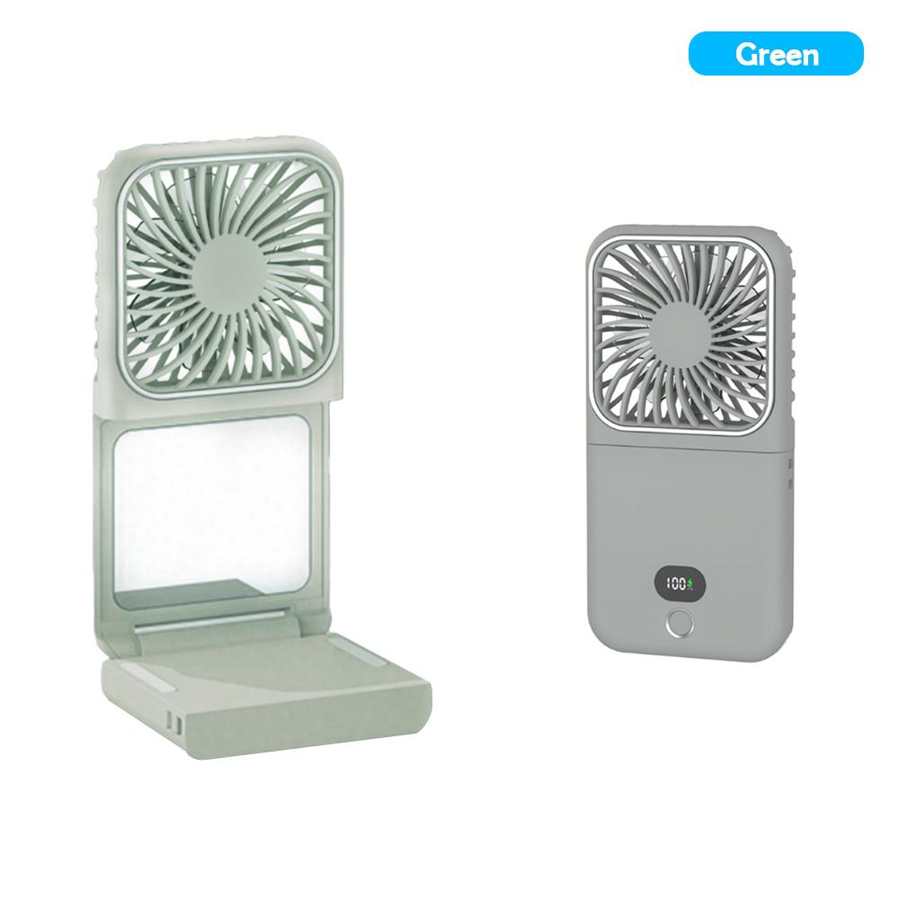 Mini Handheld Ice Compress Fan with Atmosphere Light 199 SpeedsUSB Rechargeable Turbo FanLED Light Display