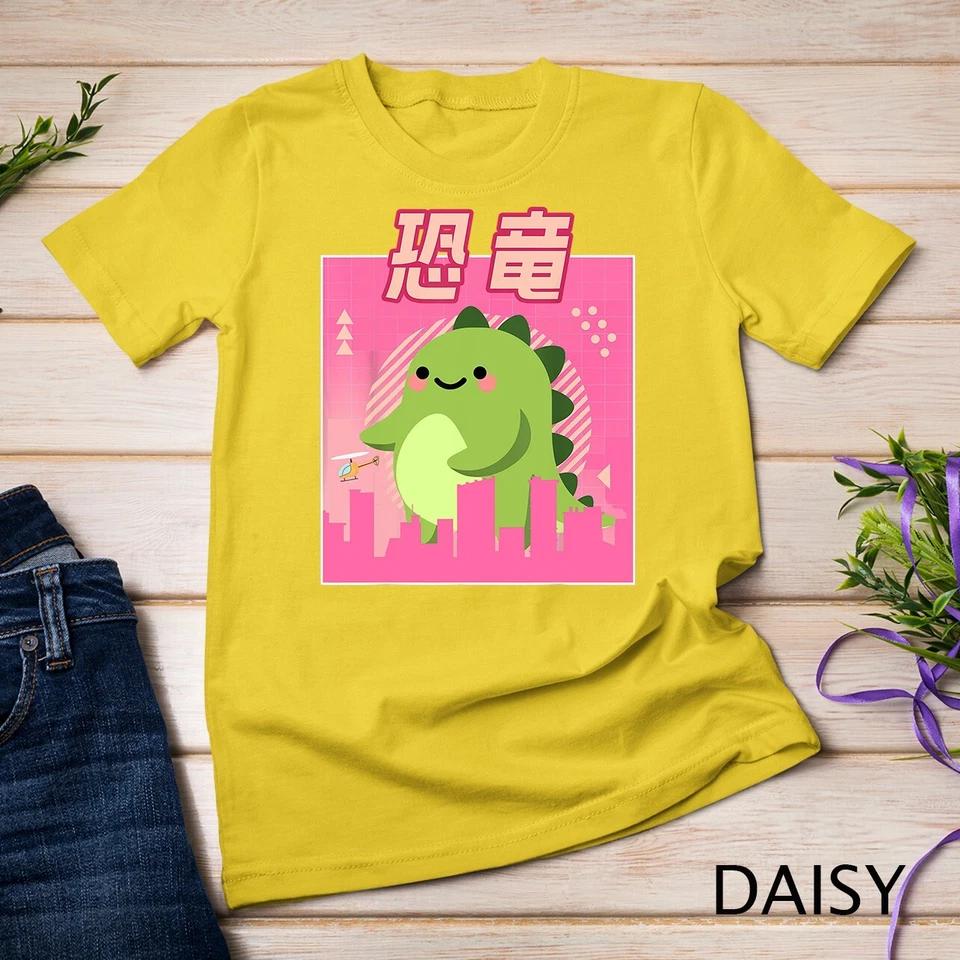 Funny Retro 90s Japanese Kawaii Otaku Anime Cute Dinosaur Unisex T-shirt 4 S