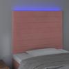 LED Headboard Pink 80x5x118 128 Cm Velvet