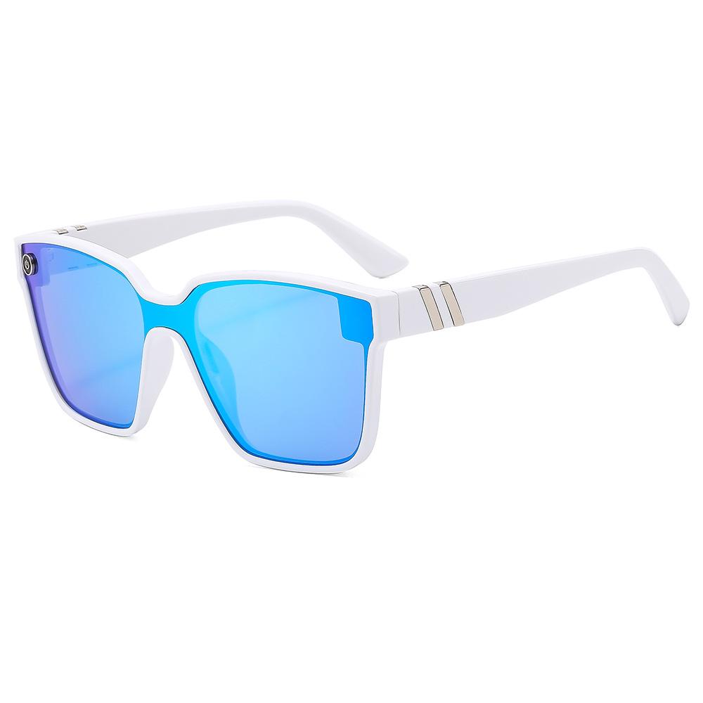 Fashion European and American sunglasses, women's personalized casual one-piece large-frame sunglasses, men's anti-ultraviolet colorful glasses