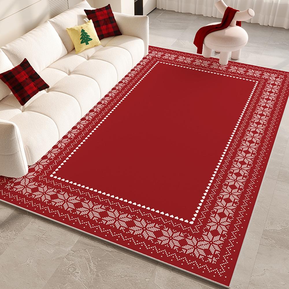 VIKAMA Christmas Winter Large Size Carpet Living Room Bedroom Side Window Rug Slippery Floor Mat Home Decoration