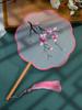 Chinese Embroidered Eight-Petal Round Dance Fan with Tassel - Perfect for Hanfu and Qipao Costumes