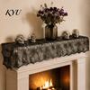 Spiderweb Table Runner Halloween Runner, Black Lace Spider Web Runners, 17.7 X Vintage Cover 70.9Inch for Home Party Dinner Kitchen Mantel Bedroom
