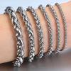 3MM-8MM Stainless Steel Twisted Rope Chain Necklace For Men Women Neck Jewelry Accessories