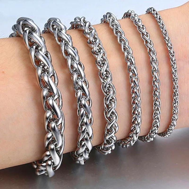 3MM-8MM Stainless Steel Twisted Rope Chain Necklace For Men Women Neck Jewelry Accessories