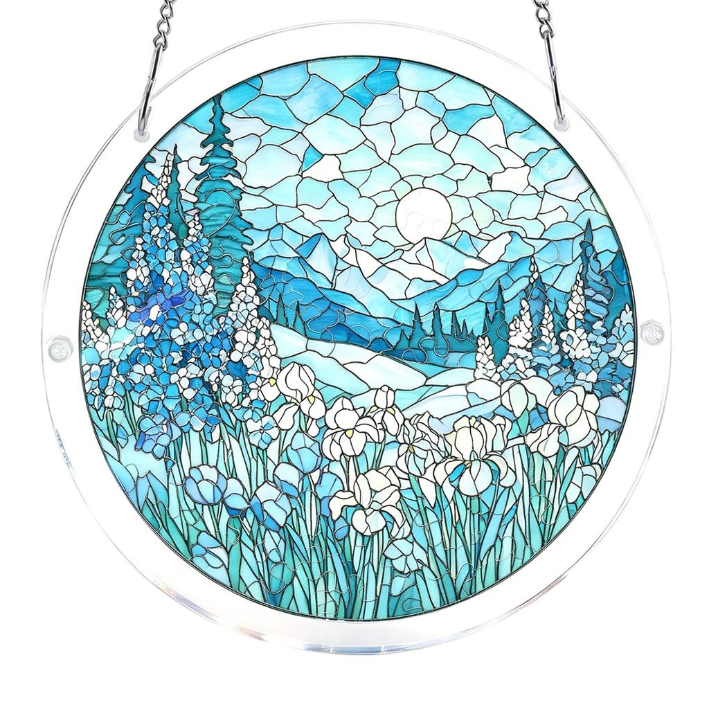 Acrylic Puzzle For Adult, Colorful Flame Hummingbirds Sun Catchers Window Hanging Panel 83 Puzzle SunCatchers For Home Decor Birthday Women Men Mom