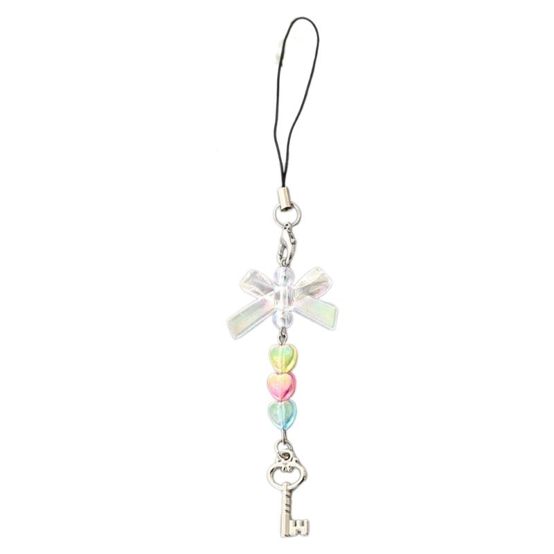 Cute Bowknot Phone Charm Strap Detachable Keychain Pendant Butterfly Star Phone Lanyard Backpack Decors for Women Girls