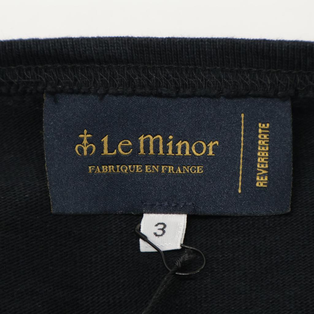 Le Minor ×REVERBERATExUR MARINIERE 25Stainless Steel Black Cotton Box Silhouette Border Collar Shirt Tops 3 Black X whiteUsed
