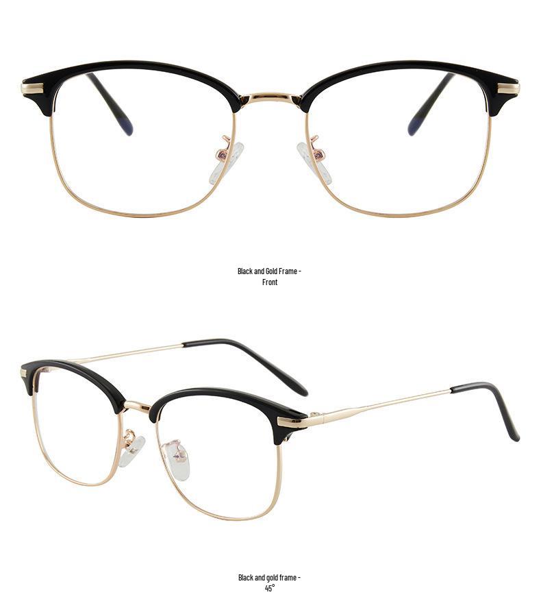 Trendy Unisex Blue Light Blocking Eyeglasses with Retro Design & Prescription Lenses