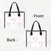 Cute Pink Heart Balloon Printed Tote Bag for Daily Use