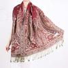Ethnic Style Cashew Flower Shawl Korean Style Large Neck Scarves Elegant Silk Flower Scarf  Beach