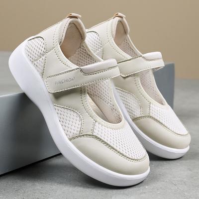 Shoes for Women's New Summer Breathable Casual Shoes Versatile Soft Sole Without Tired Feet Velcro Middle-aged Mother Shoes for Women