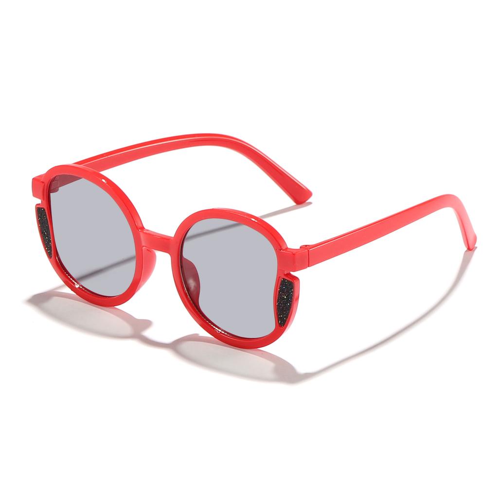 2025 Children's New Candy Color Round Frame Sunshade Sunglasses Cute Baby Personality Street Style Concave Shape Glasses
