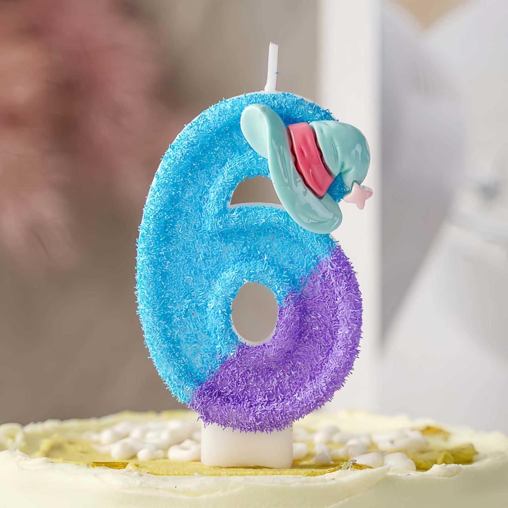 Digital Birthday Candle Decorations - Witch Hat Cake Toppers for Halloween Celebrations.