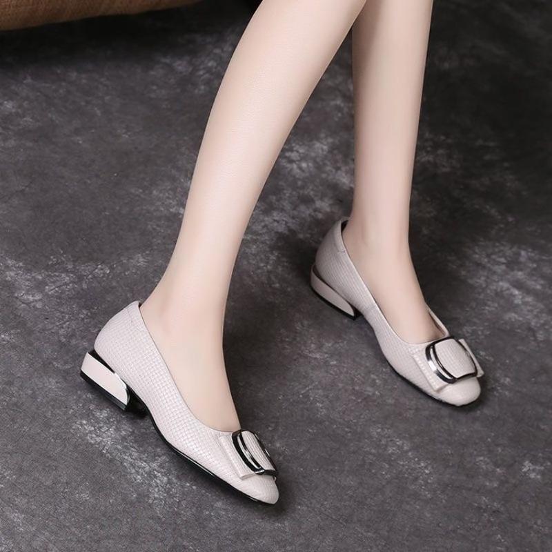 Fashion Designer Woman Red Office Shoes Spring Slip-on Square Heel Casual Shoes Lady Pumps Fashion Elegant Women Shoe sandalias de mujer