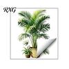 Bathroom Window Privacy Clings Green Plant Wall Stickers, Tropical Monstera Areca Palm Decals, Waterproof Glass Door Decorative Films PVC Leaf Art for