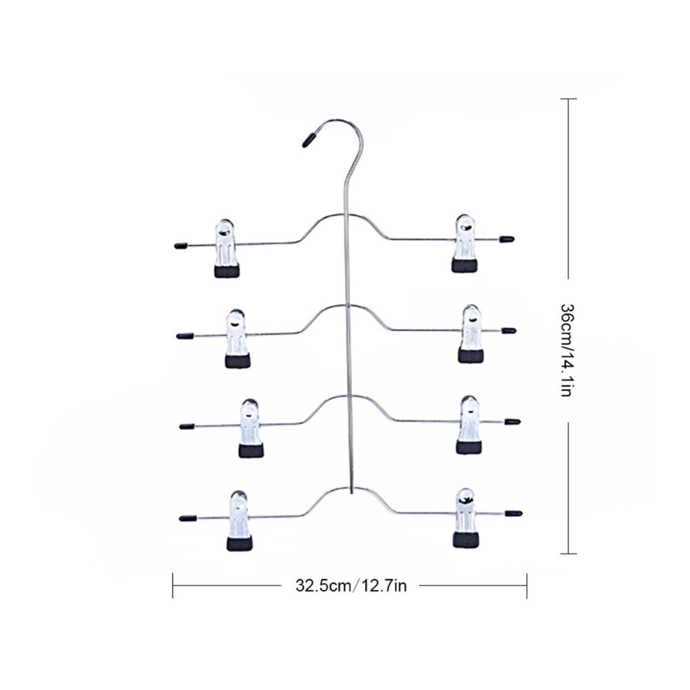 4 Layers Space Saving Storage Organizer Clothes Pants Skirt Racks Holder Trousers Clip Hangers